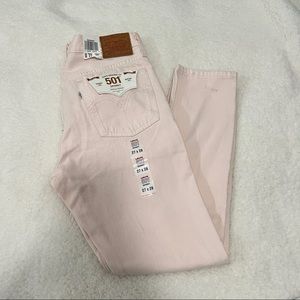 Levi’s 501 Skinny Button Fly Pink Women Size 27